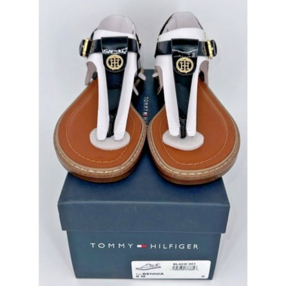 Tommy‎ Hilfiger Women's Bennia Flat Sandal Black US Womens Size 8